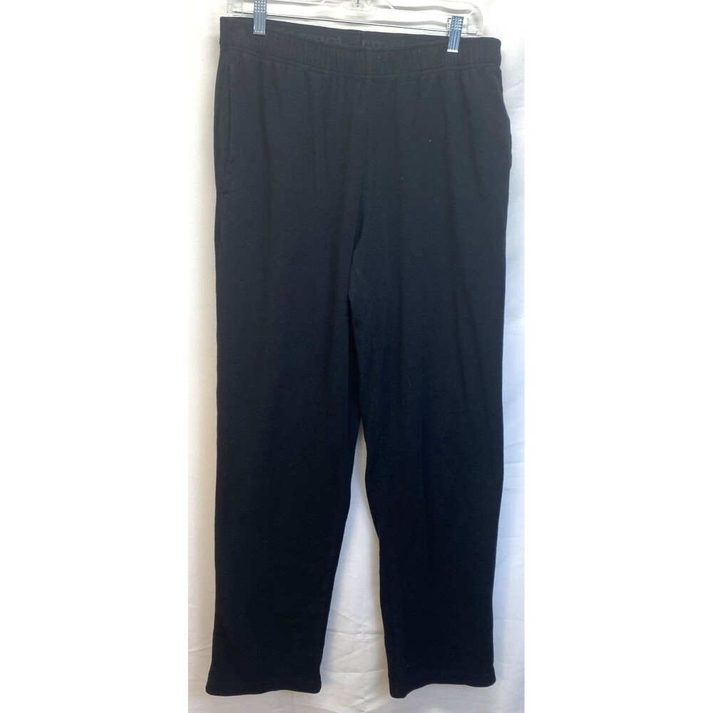 Marmot Polartec Pants Womens L Black Fleece Elastic Waist Straight Leg Polyester